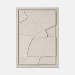 Płaskorzeźba na ścianę 3D - 50 x 2 x 70 cm - ABSTRACT V - Natural Cream - Murso