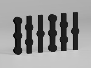 Klocki 3D MILO na panel bazowy Clickform - Czarny RAL 9005 - Murso