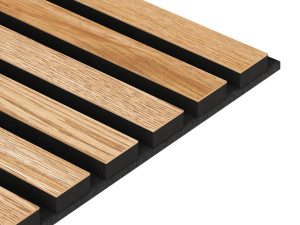 Panel akustyczny fornirowany na czarnym filcu 28x280 - Dąb - LAMEO