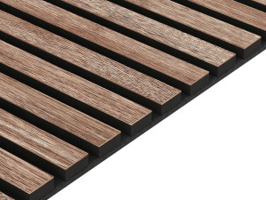 Fornirowany panel akustyczny na czarnym filcu 60x280 - Orzech Amerykański - LAMEO