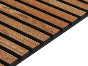Fornirowany panel akustyczny na czarnym filcu 60x280 - Sapelli -  LAMEO