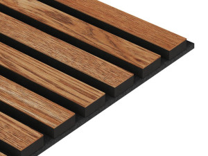 Panel akustyczny fornirowany na czarnym filcu 28x280 - Sapelli -  LAMEO