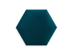 Panel ścienny tapicerowany Turkusowy Welur 30x26 heksagon