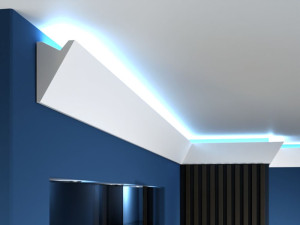 Listwa oświetleniowa LO2A Decor System / 13 x 8,5 x 200 cm / geometryczny kształt / do montażu z oświetleniem LED / łatwy montaż / odporna na wilgoć