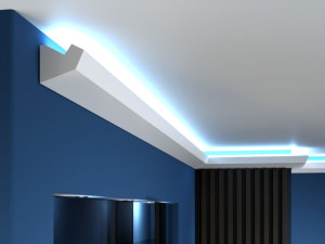 Listwa oświetleniowa LO5 Decor System / 7,4 x 9 x 200 cm / do minimalistycznych wnętrz / miejsce na wklejenie LED / mocowana na klej / do malowania