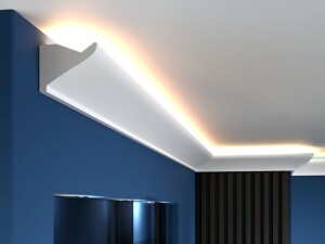 Listwa oświetleniowa LED 10cm LO6 Decor System / 10 x 12,7 x 200 cm /delikatny i nowoczesny wzór z miejscem na LED/łatwy montaż na klej/ do malowania