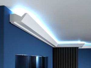 Listwa oświetleniowa LO7 Decor System / nowoczesna oświetleniówka z miejscem na LED / 7 x 14 x 200 cm /mocowanie na klej montażowy/ odporna na wilgoć