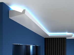 Listwa oświetleniowa LO8 Decor System / 8,5 x 15,5 x 200 cm / wzór do nowoczesnych wnętrz z miejscem na taśmę LED / powierzchnia odporna na wilgoć