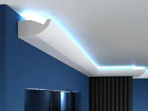 Listwa oświetleniowa LO9 gzyms ledowy Decor System / 8,5 x 17,5 x 200 cm / zaokrąglony wzór do nowoczesnych wnętrz / montaż na klej / do malowania