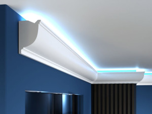 Listwa oświetleniowa LO11 Decor System /15 x 10,5 x 200 cm/ prosty i klasyczny wzór / miejsce na LED / powierzchnia odporna na wilgoć / montaż na klej