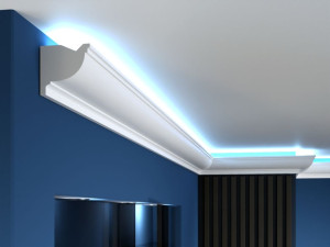 Listwa oświetleniowa LO11A Decor System / 10 x 10,5 x 200 cm / uniwersalny wzór do każdego wnętrza z miejscem na LED / wilgocioodporna / do malowania