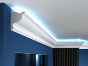 Listwa led oświetleniowa LO12 Decor System / 13,5 x 11 x 200 cm / klasyczny wzór z miejscem na oświetlenie ledowe / do malowania / odporna na wilgoć