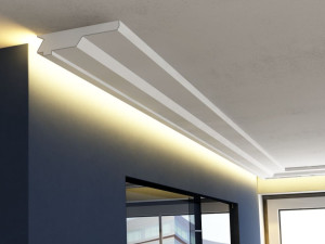 Listwa oświetleniowa LO13 LED Decor System /5,2 x 21 x 200 cm/ prosty i schodkowy wzór do nowoczesnych wnętrz / z miejscem na LED / odporna na wilgoć