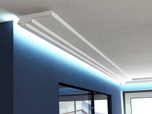 Listwa oświetleniowa sufitowa LO15 / 4,7 x 16,5 x 200 cm / Decor System / do każdego wnętrza / montaż na klej / odporność na wilgoć