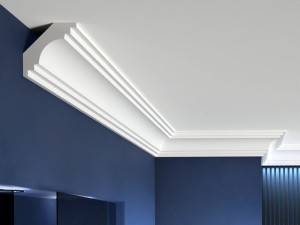 Listwa przysufitowa styropianowa LP3A - listwa ozdobna Decor System / 8 x 8 x 200 cm / maskownica przewodów / montaż na klej / odporna na wilgoć