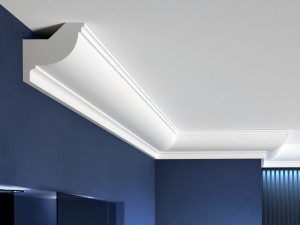 Listwa sufitowa LP9 – nowoczesna dekoracja sufitu Decor System / 10 x 10,5 x 200 cm / maskownica przewodów / do malowania / odporna na wilgoć