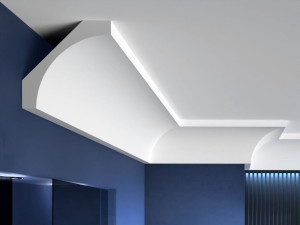 Listwa sufitowa FE1 – wysoka listwa wykończeniowa sufitowa /15 x 15 x 200 cm/ Decor System / uniwersalny wzór / montaż na klej / maskownica przewodów