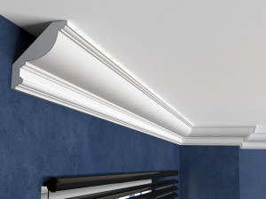 Listwa sufitowa FE11 - nowoczesna listwa 14 cm Decor System / 14 x 12 x 200 cm / do samodzielnego montażu i malowania / wilgocioodporna powierzchnia