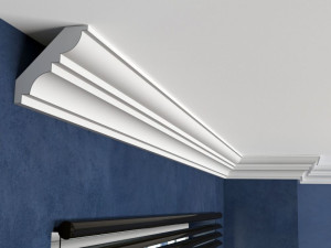 Listwa sufitowa FE12 - listwa ozdobna do każdego wnętrza Decor System / powierzchnia odporna na wilgoć / maskownica przewodów / 13 x 13 x 200 cm