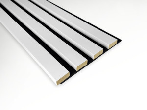 Lamel ścienny na filcu czarnym z MDF Biały Prestige Decor