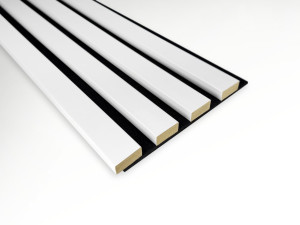 Lamel ścienny na filcu czarnym z MDF Biały lakierowany RAL 9003 Prestige Decor