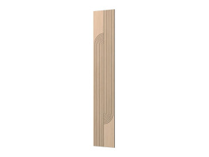 Wysoki fornirowany panel frezowany VELUNO - Dąb - LAMEO