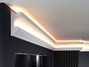 Listwa sufitowa oświetleniowa LED LO24 / 18 x 9 x 200 cm / Decor System / do każdego wnętrza / montaż na klej / odporność na wilgoć