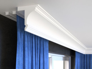 Listwa do zabudowy karnisza LKO8/ 15,5 x 14 x 200 cm/ Decor System/ maskownica karniszy ściennych i sufitowych/ montaż na klej