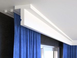 Maskownica karnisza LKO9/ 15 x 13 x 200 cm/ Decor System/ maskownica karniszy ściennych i sufitowych/ montaż na klej