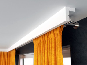 Maskownica karnisza drążkowego i szynowego LKO3 – listwa karniszowa z miejscem na LED Decor System, 10x7,5 cm, montaż na klej