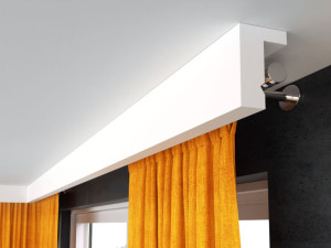 Osłona Karnisza Sufitowego z Listwą LKO4A - blenda maskująca Decor System, nowoczesny wzór, z miejscem na LED, 15x10 cm