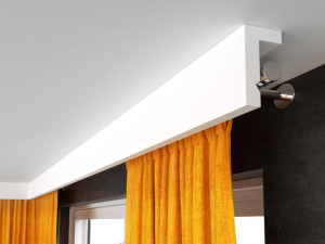 Maskownica karnisza LKO3A 15 cm Decor System – nowoczesny wzór z miejscem na LED, 15x8 cm, do karnisza drążkowego i szynowego, montaż na klej