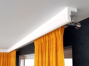 Listwa karniszowa do zabudowy LKO12 maskownica 10cm Decor System, do karnisza drążkowego i szynowego, miejsce na oświetlenie LED, wilgocioodporna