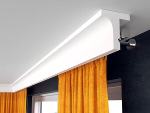 Listwa maskująca karnisz LKO1 – maskownica Decor System 15x13 cm, miejsce na oświetlenie LED, nowoczesny kształt, wilgocioodporna powierzchnia