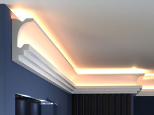 Gzyms oświetleniowy LED LO22 / 17 x 9 x 200 cm / Decor System / do każdego wnętrza / montaż na klej / odporność na wilgoć