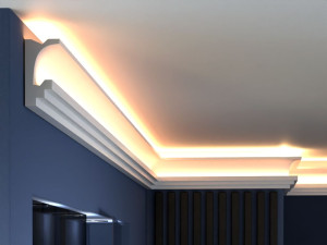 Gzyms oświetleniowy LED LO22A / 12 x 6,5 x 200 cm / Decor System / do każdego wnętrza / montaż na klej / odporność na wilgoć
