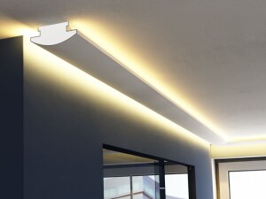 Listwa oświetleniowa sufitowa LED LO-27 / 4,9 x 12 x 200 cm / Decor System / do każdego wnętrza / montaż na klej / odporność na wilgoć