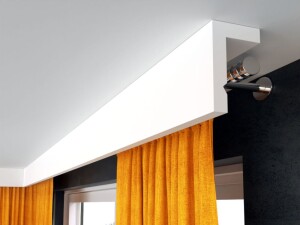 Listwa do zabudowy karnisza 18 cm LKO3D LED/ 18 x 11 x 200 cm/ Decor System/ maskownica karniszy ściennych i sufitowych/ montaż na klej