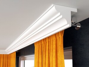 Osłona karniszowa do zabudowy LKOF12 LED/13 x 18 x 200 cm/ Decor System/ maskownica karniszy ściennych i sufitowych/ montaż na klej