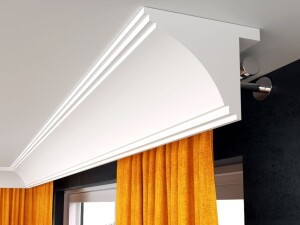 Listwa maskująca karnisz LKOF2 duża/ 19 x 25 x 200 cm/ Decor System/ maskownica karniszy ściennych i sufitowych/ montaż na klej