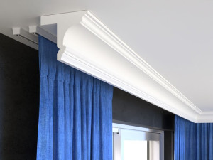 Listwa do zabudowy karnisza LKO8A Decor System - listwa maskująca karnisz / do karniszy sufitowych i ściennych / odporna na wilgoć / 12,5 x 14 x 200 c