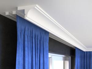 Listwa do maskowania karnisza LKO2A Decor System - Maskownica sufitowa 8 x 13 x 200 cm / łatwy montaż / miejsce na oświetlenie LED / wilgocioodporna