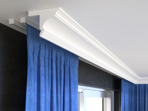 Listwa do zabudowy karnisza LKO8B -  listwa karniszowa 10,5 cm / klasyczny wzór / do karniszy sufitowych i ściennych / 10,5 x 13,3 x 200 cm