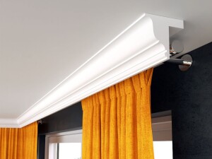 Zabudowa karnisza 12 cm LKOF9/ 12 x 12,5 x 200 cm/ Decor System/ maskownica karniszy ściennych i sufitowych/ montaż na klej