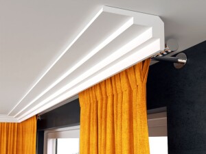 Zabudowa karnisza LED 10 cm LP12/ 10 x 19 x 200 cm/ Decor System/ maskownica karniszy ściennych i sufitowych/ montaż na klej