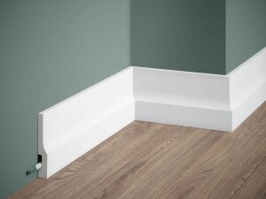Listwa malowana na biało przypodłogowa QS009P Mardom Decor