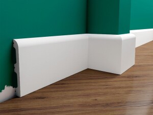 Biała  listwa przypodłogowa poliuretanowa LPC-10M