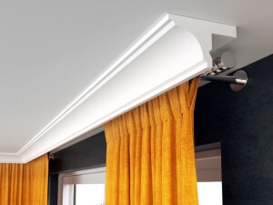 Listwa maskująca karnisz LKO2B 10 cm/ 10 x 15 x 200 cm/ Decor System/ maskownica karniszy ściennych i sufitowych/ montaż na klej