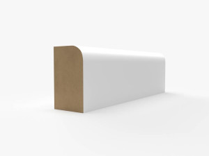 Ćwierćwałek malowany na biało MDFP1