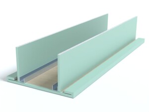 Panel ścienny z miejscem na LED, impregnowana płyta GK GKD2040-I szer. 40 cm / wys. 20 cm / dł. 120 cm